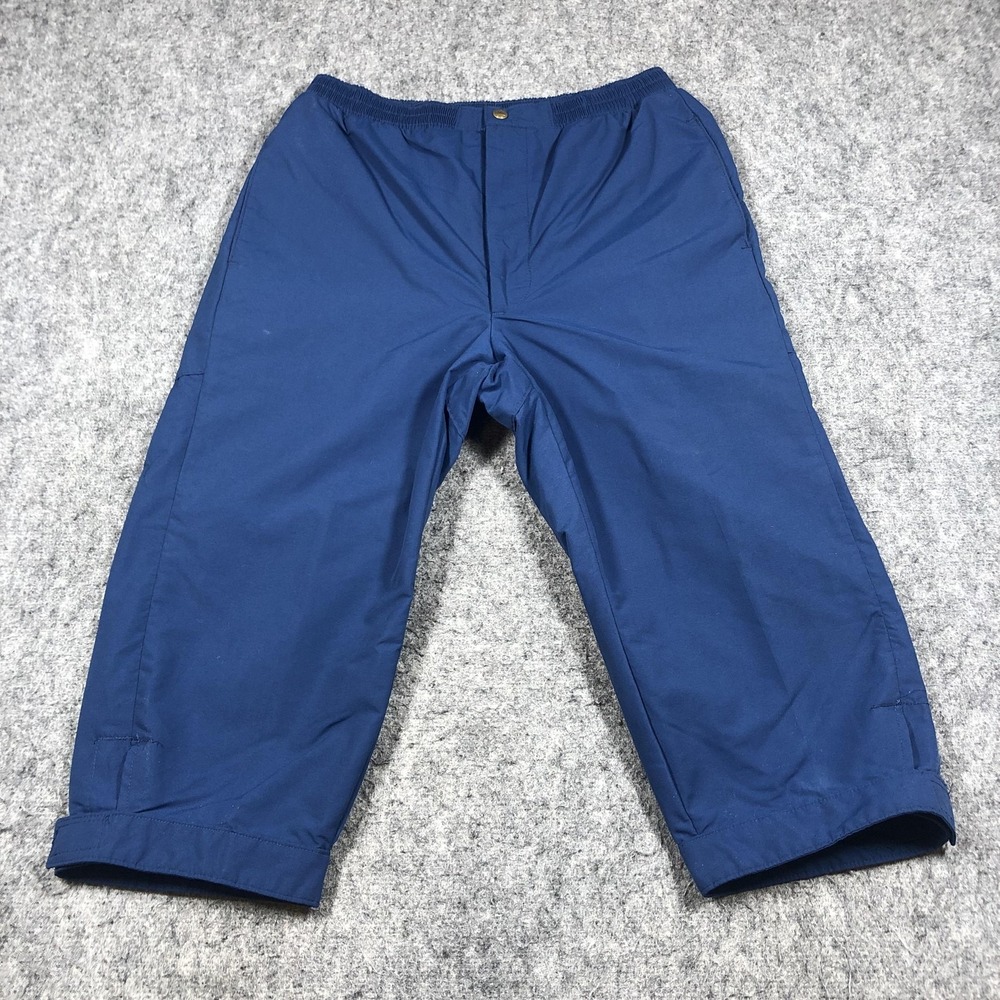 Vintage L.L. Bean Rain Pants‎ Mens M Blue Nylon Elastic Waist USA Hiking Outdoor